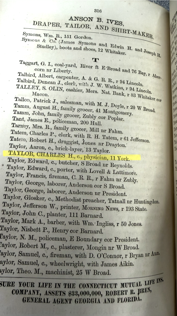 Dr. Charles H. Taylor, Physician