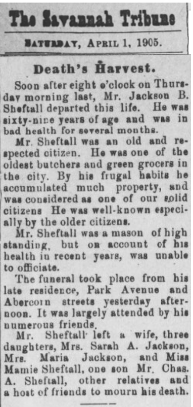 Jackson B. Sheftall, Butcher and Grocer at City Market