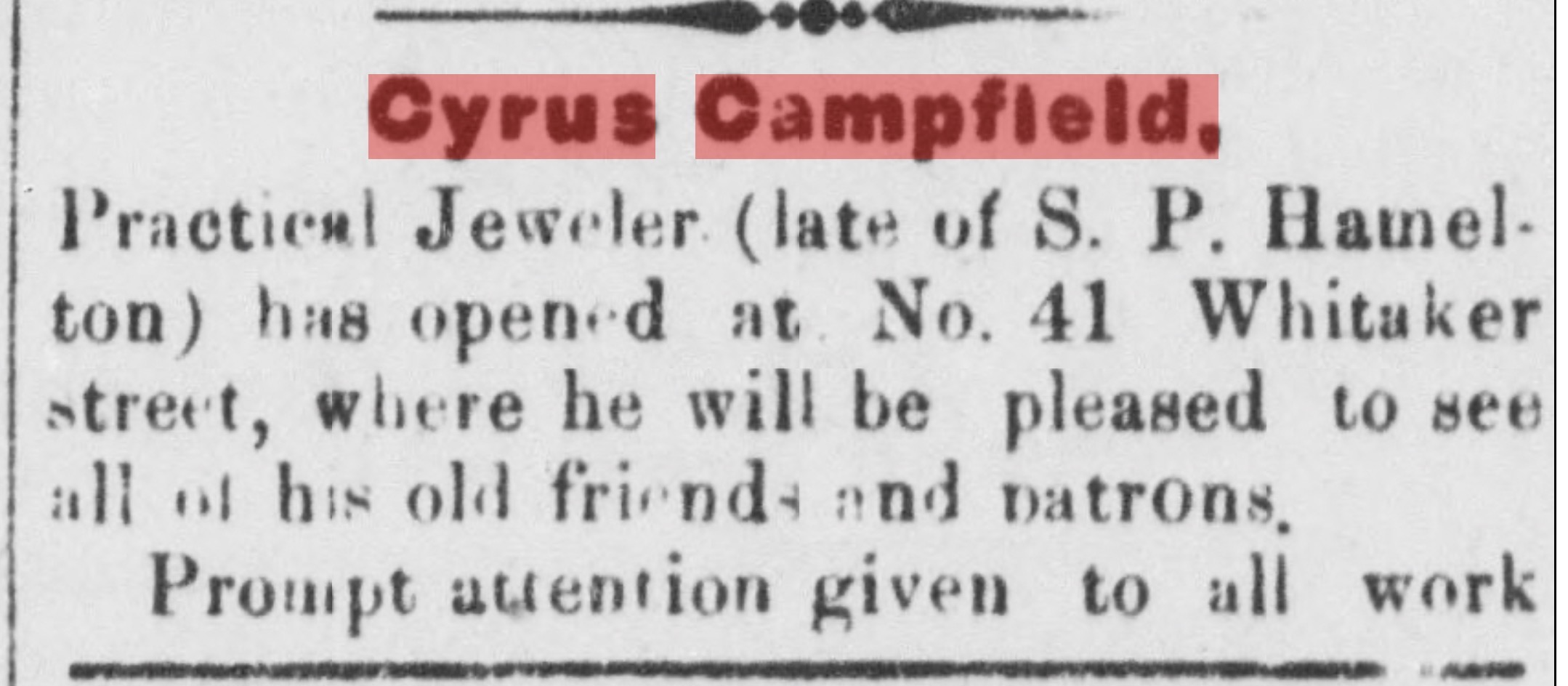 Cyrus Campfield Home, 1867